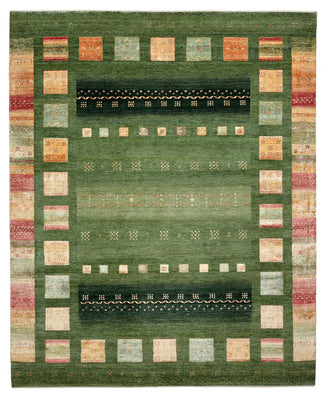 Gabbeh Rug - Loribaft Indus - 302 x 249 cm - green
