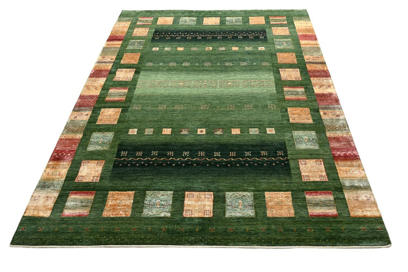 Gabbeh Rug - Loribaft Indus - 346 x 245 cm - green