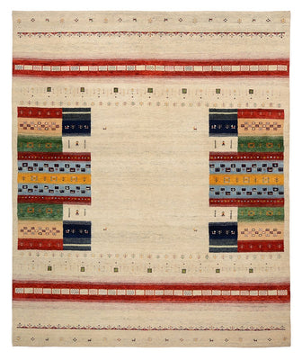 Gabbeh Rug - Loribaft Indus - 298 x 249 cm - light beige