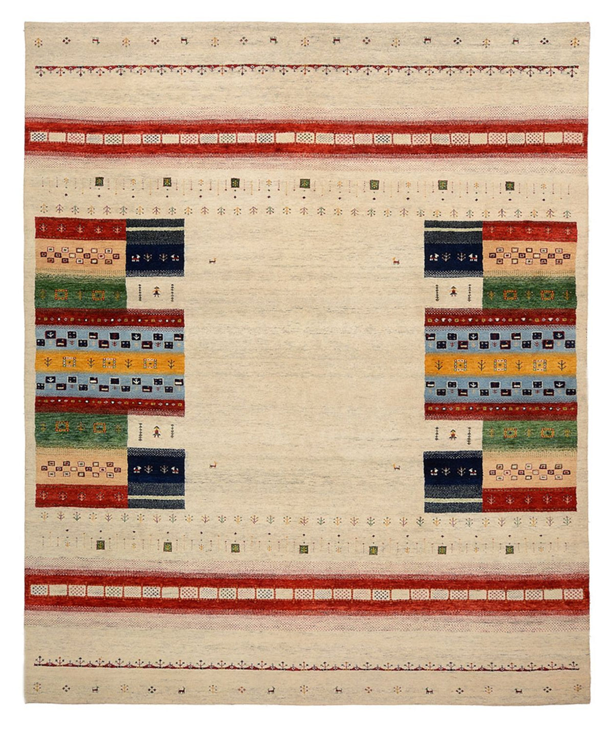 Gabbeh Rug - Loribaft Indus - 298 x 249 cm - light beige