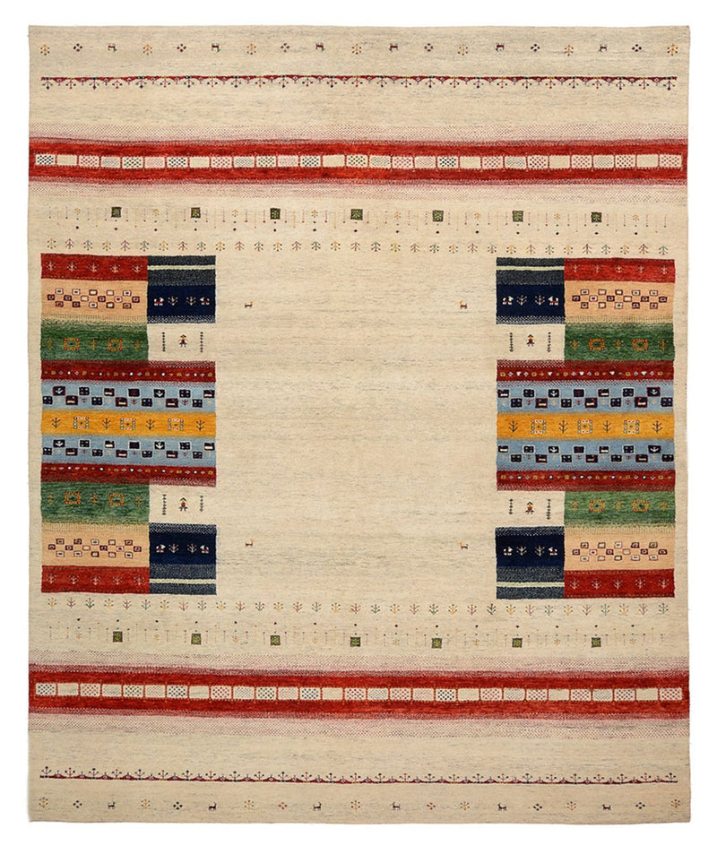 Gabbeh Rug - Loribaft Indus - 298 x 249 cm - light beige