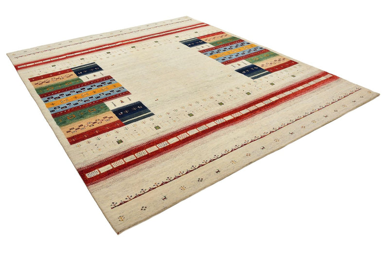 Gabbeh Rug - Loribaft Indus - 298 x 249 cm - light beige