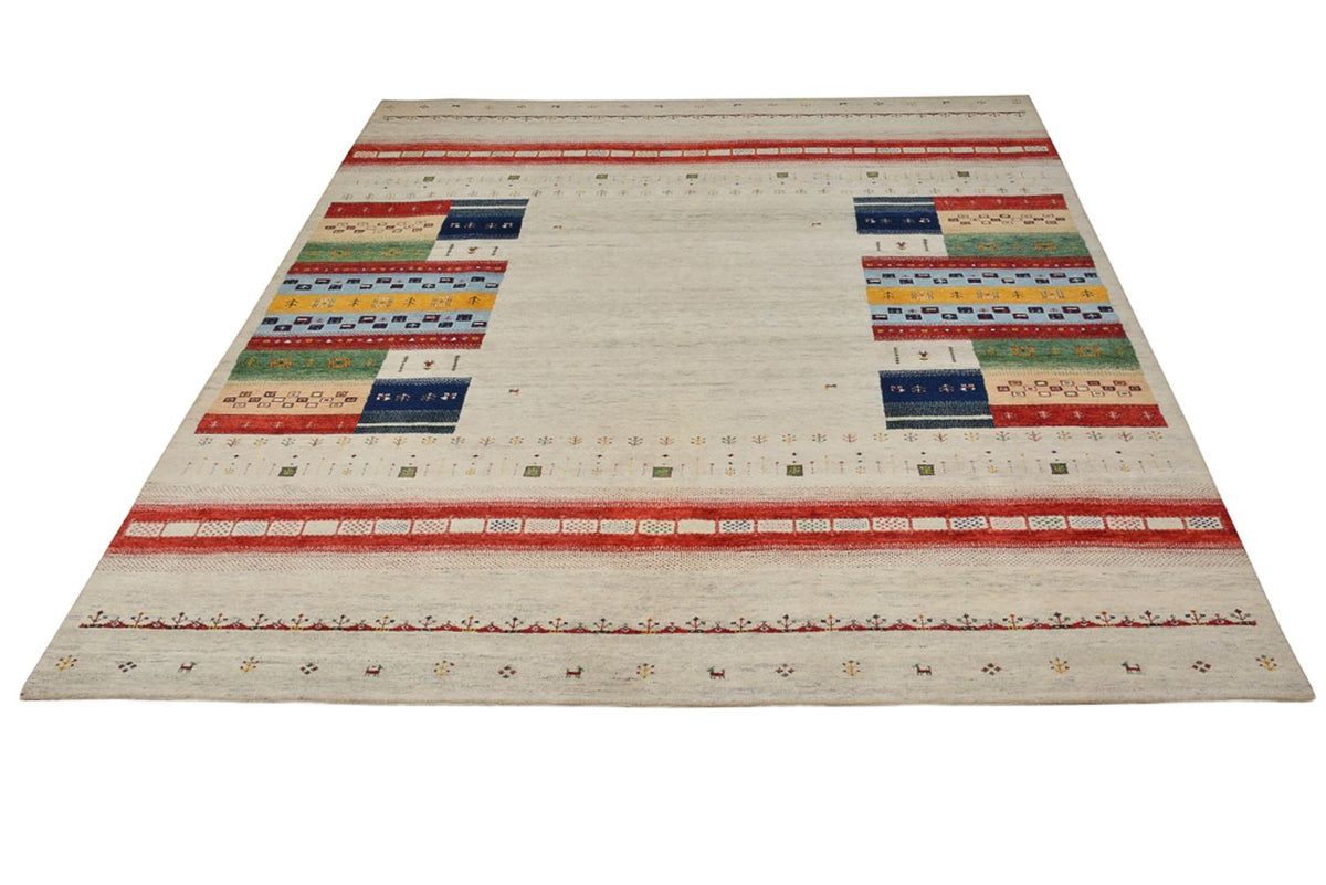 Gabbeh Rug - Loribaft Indus - 298 x 249 cm - light beige