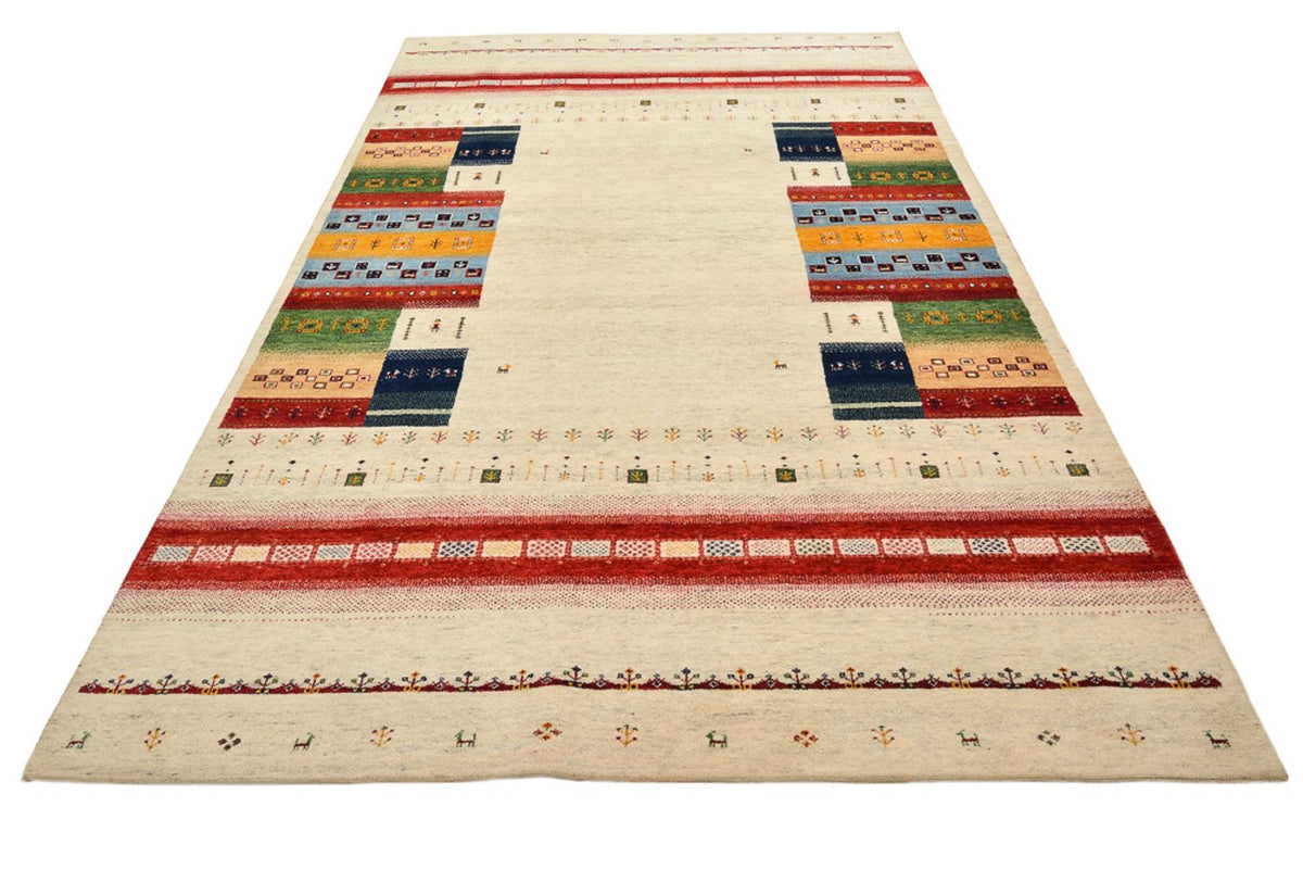 Gabbeh Rug - Loribaft Indus - 305 x 198 cm - light beige