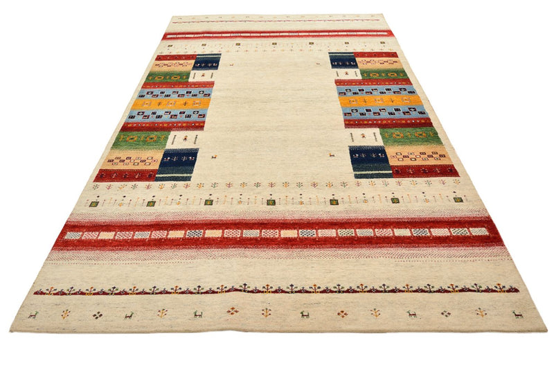 Gabbeh Rug - Loribaft Indus - 305 x 198 cm - light beige