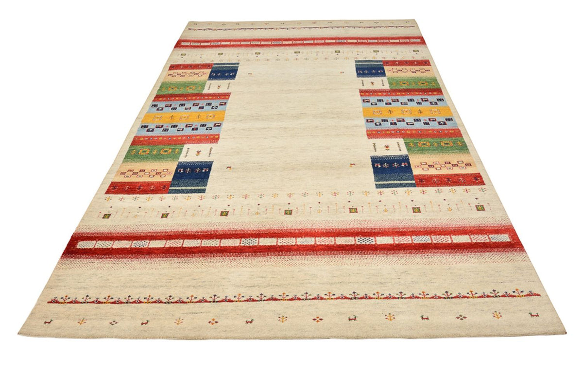 Gabbeh Rug - Loribaft Indus - 305 x 198 cm - light beige
