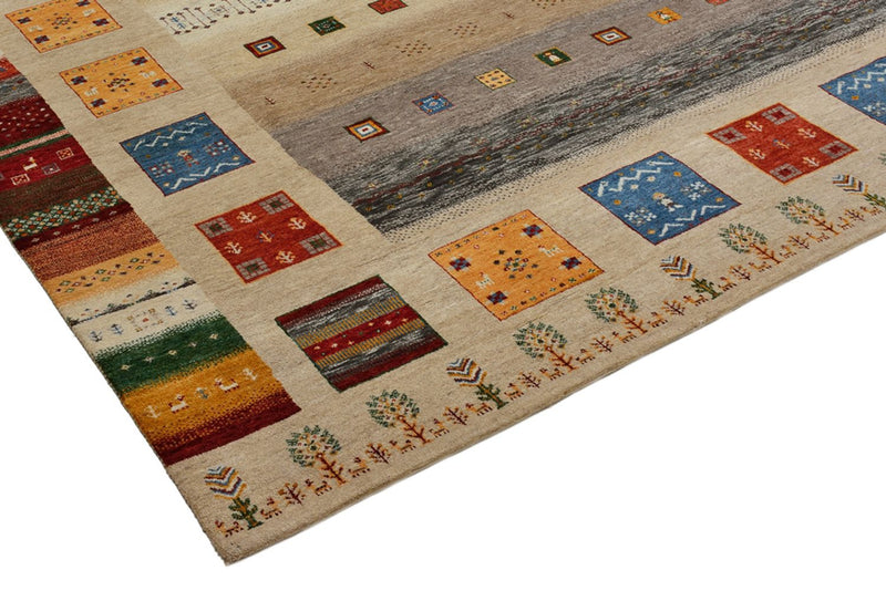 Gabbeh Rug - Loribaft Indus square  - 256 x 250 cm - light beige