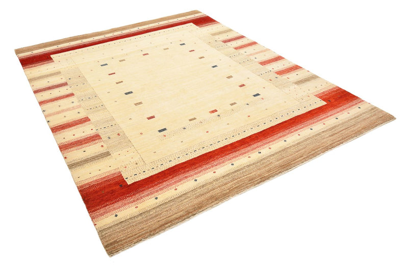 Gabbeh Teppich - Loribaft Indus - 248 x 195 cm - hellbeige