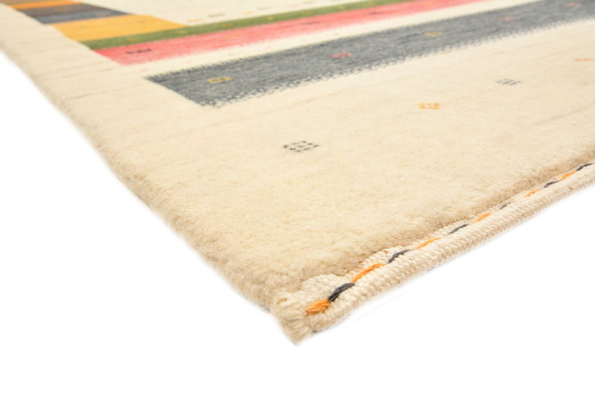 Runner Gabbeh Rug - Loribaft Indus - 195 x 101 cm - light beige