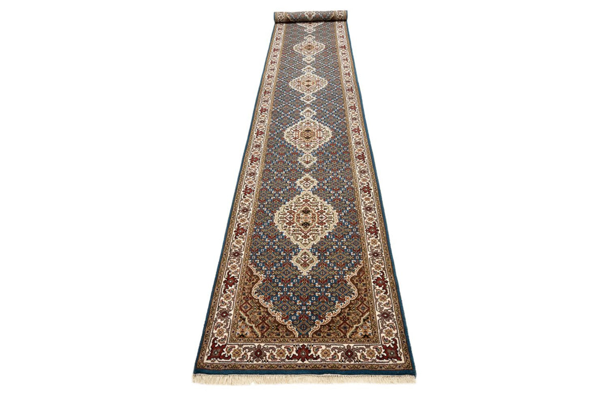 Runner Oriental Rug - Tabriz - 454 x 79 cm - dark blue