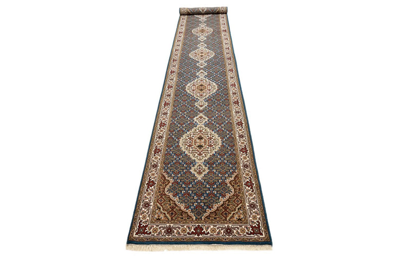 Runner Oriental Rug - Tabriz - 454 x 79 cm - dark blue