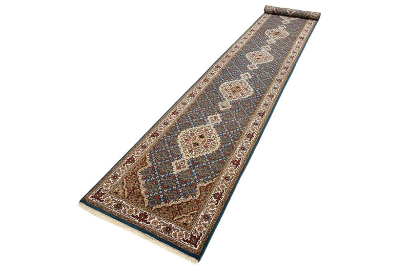 Runner Oriental Rug - Tabriz - 454 x 79 cm - dark blue