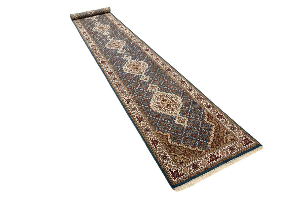 Runner Oriental Rug - Tabriz - 454 x 79 cm - dark blue