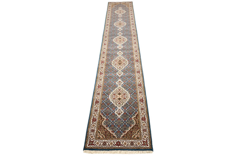 Runner Oriental Rug - Tabriz - 454 x 79 cm - dark blue