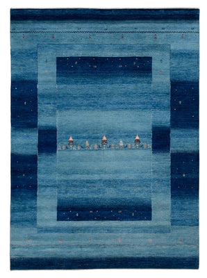 Gabbeh Rug - Loribaft Indus - 241 x 175 cm - blue