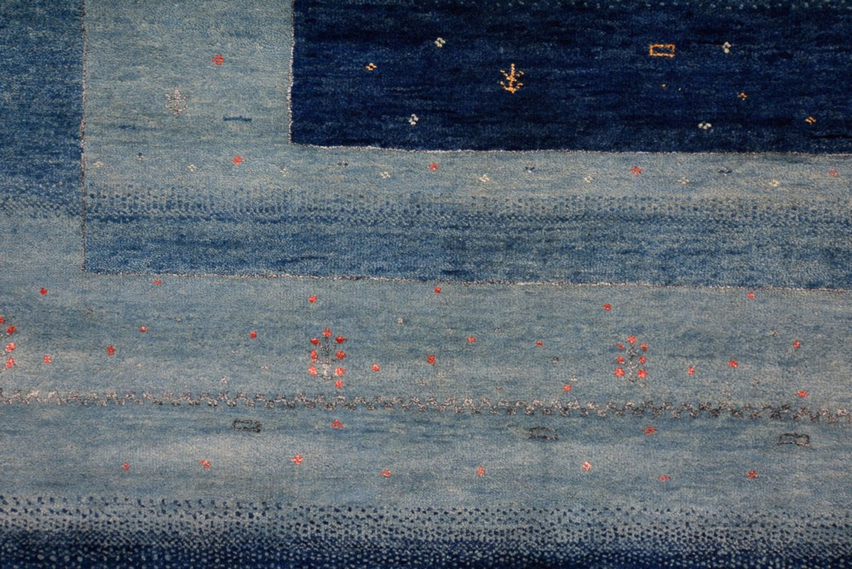 Gabbeh Rug - Loribaft Indus - 241 x 175 cm - blue