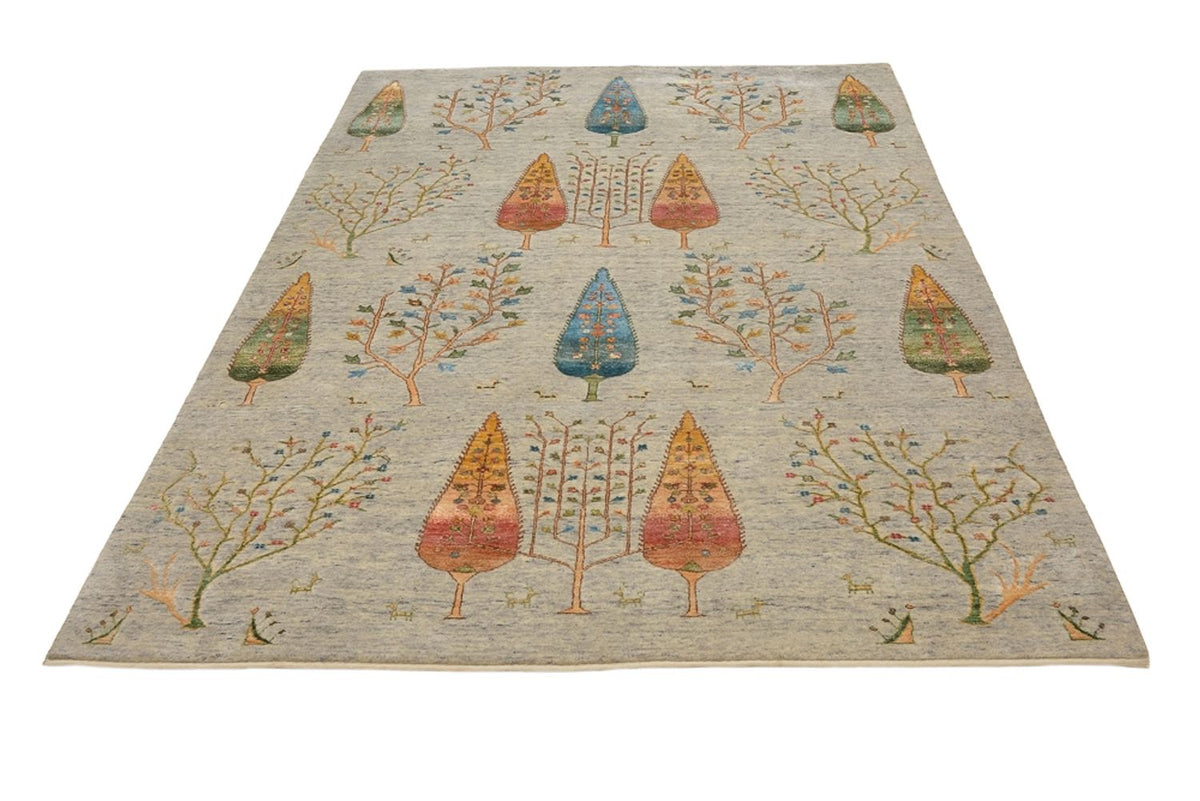 Gabbeh Rug - Loribaft Indus - 241 x 173 cm - light grey