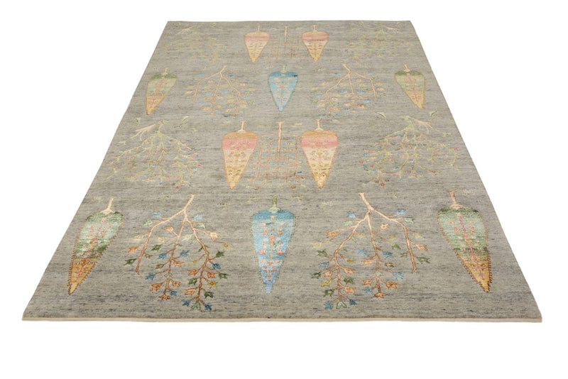 Gabbeh Rug - Loribaft Indus - 241 x 173 cm - light grey