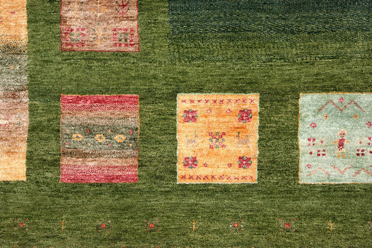 Gabbeh Rug - Loribaft Indus - 340 x 249 cm - green