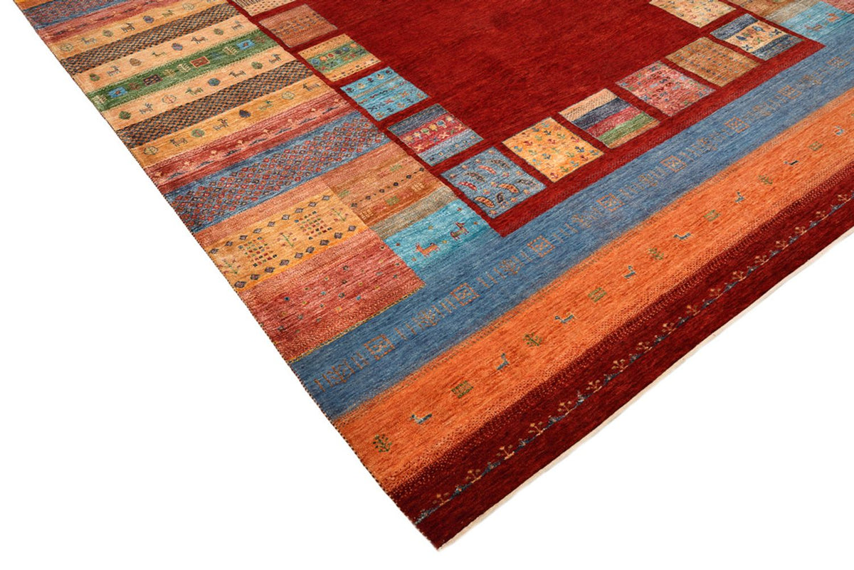 Gabbeh Rug - Loribaft Indus - 342 x 253 cm - red