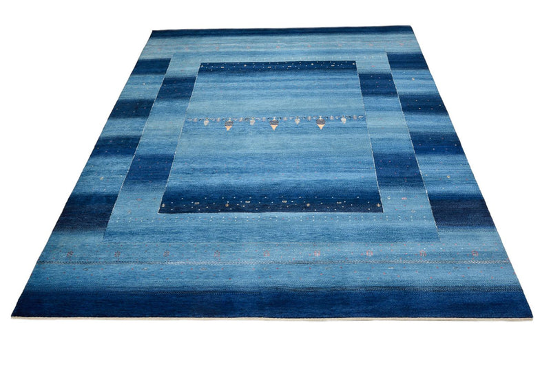 Gabbeh Rug - Loribaft Indus - 304 x 243 cm - light blue