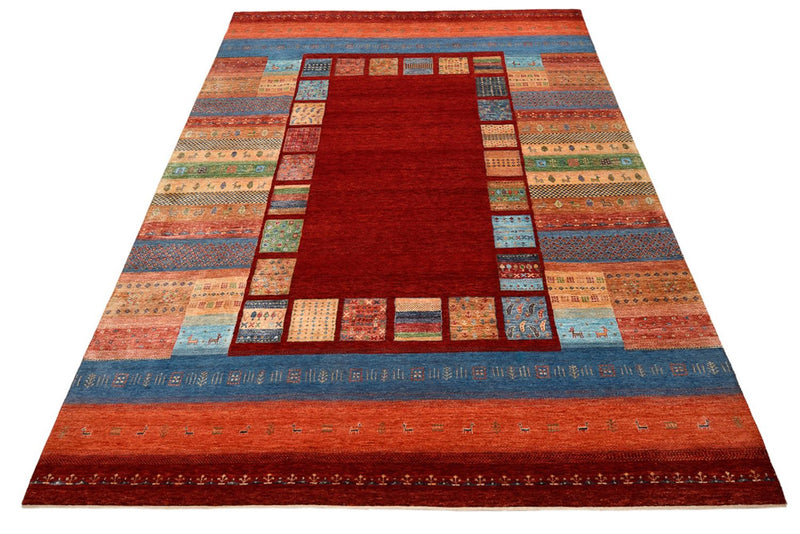 Gabbeh Rug - Loribaft Indus - 299 x 207 cm - red