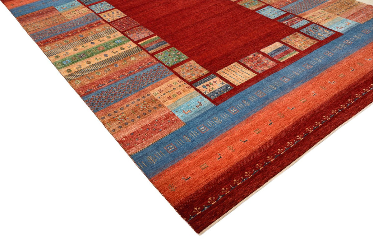 Gabbeh Rug - Loribaft Indus - 299 x 207 cm - red