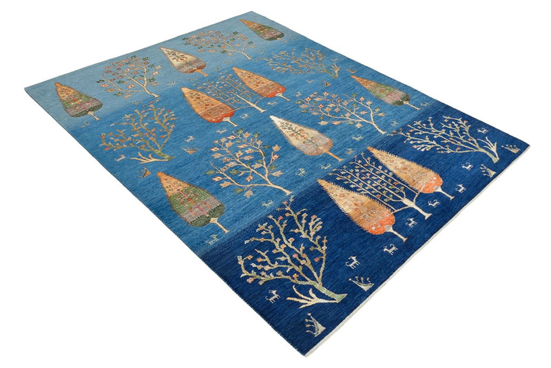 Gabbeh Rug - Loribaft Indus - 204 x 155 cm - light blue