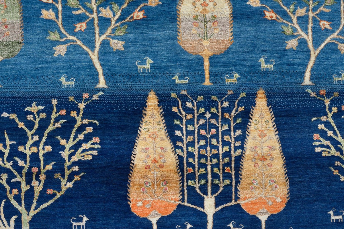 Gabbeh Rug - Loribaft Indus - 204 x 155 cm - light blue