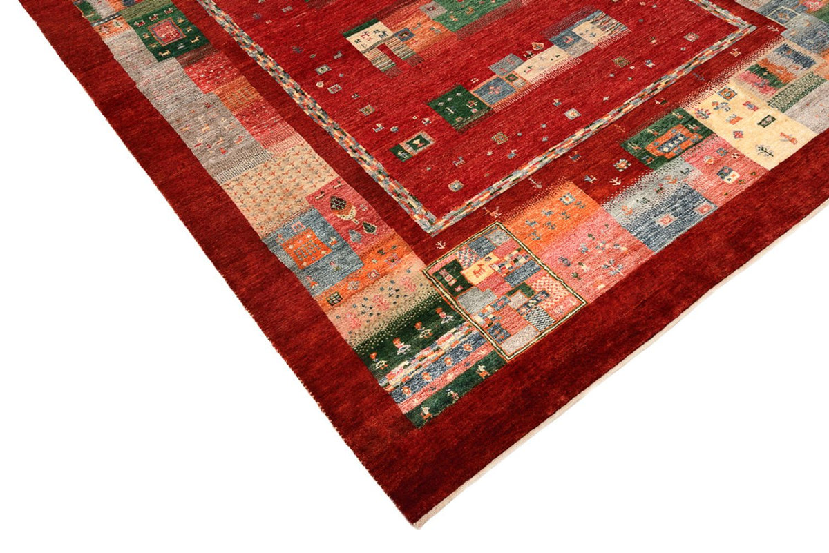 Gabbeh Rug - Loribaft Indus - 239 x 177 cm - red