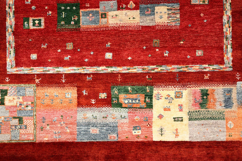 Gabbeh Rug - Loribaft Indus - 239 x 177 cm - red