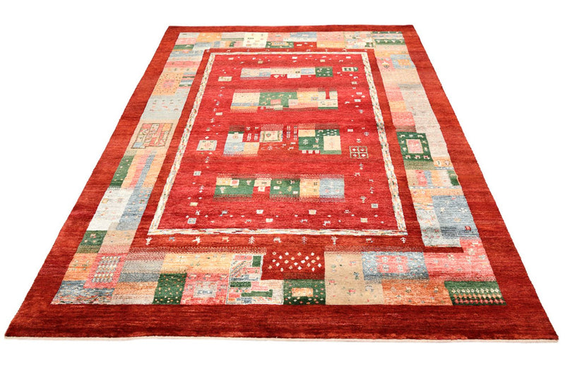 Gabbeh Rug - Loribaft Indus - 239 x 177 cm - red