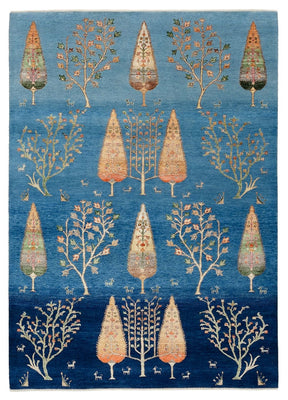 Gabbeh Rug - Loribaft Indus - 206 x 150 cm - blue