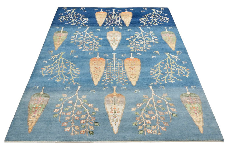Gabbeh Rug - Loribaft Indus - 206 x 150 cm - blue