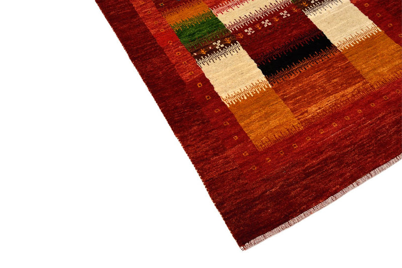 Runner Gabbeh Rug - Loribaft Indus - 386 x 83 cm - red