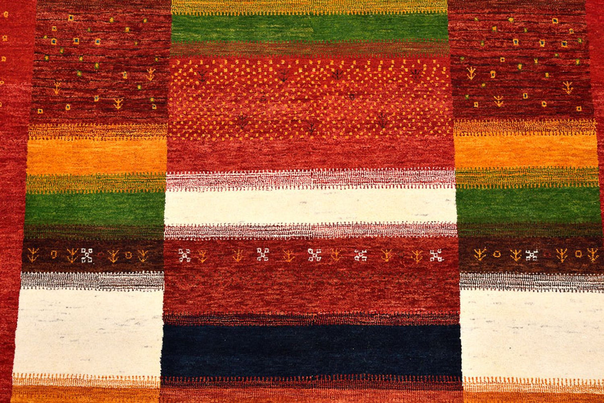 Gabbeh Rug - Loribaft Indus - 259 x 203 cm - red