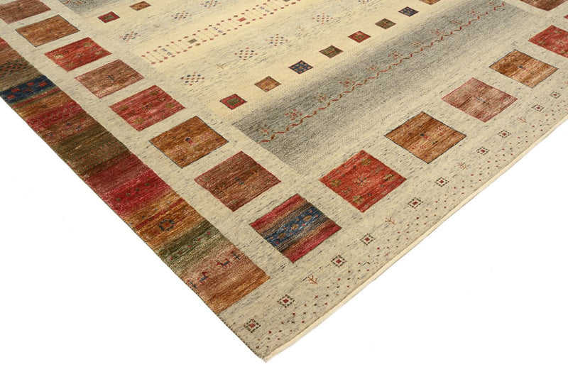 Gabbeh Rug - Loribaft Indus square  - 254 x 251 cm - light beige