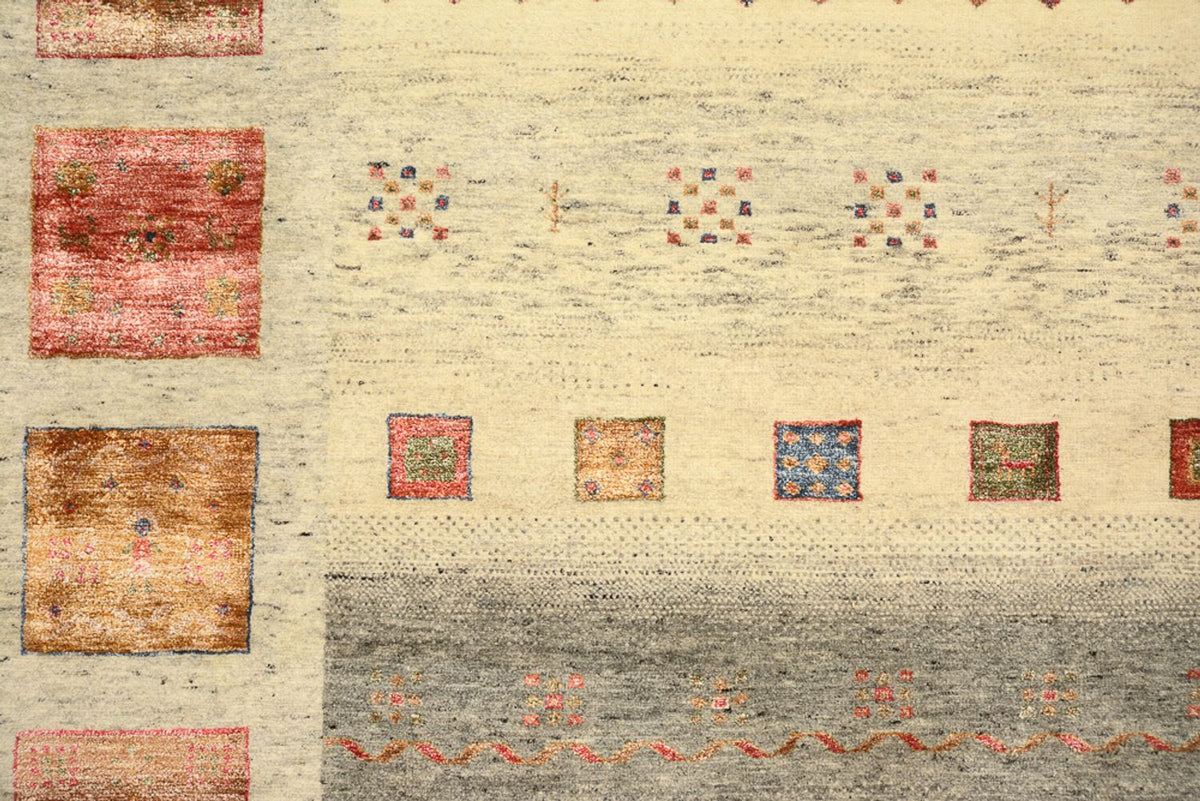 Gabbeh Rug - Loribaft Indus square  - 254 x 251 cm - light beige
