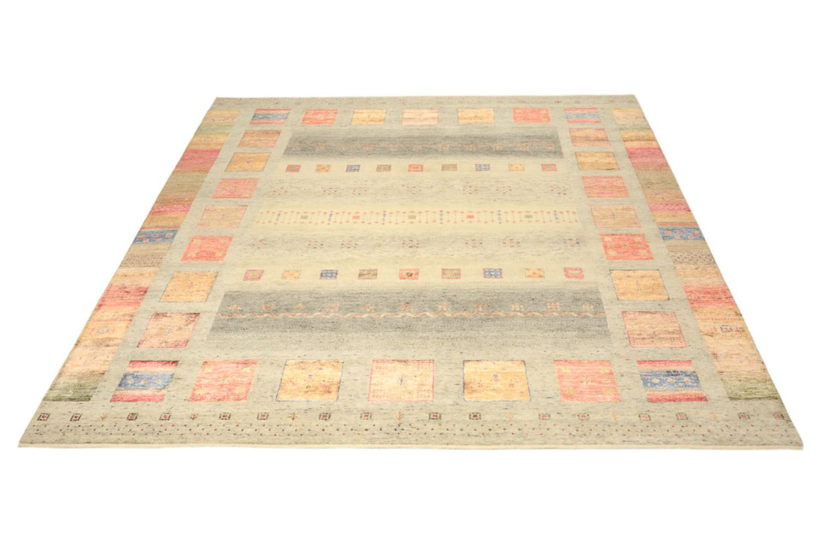 Gabbeh Rug - Loribaft Indus square  - 254 x 251 cm - light beige