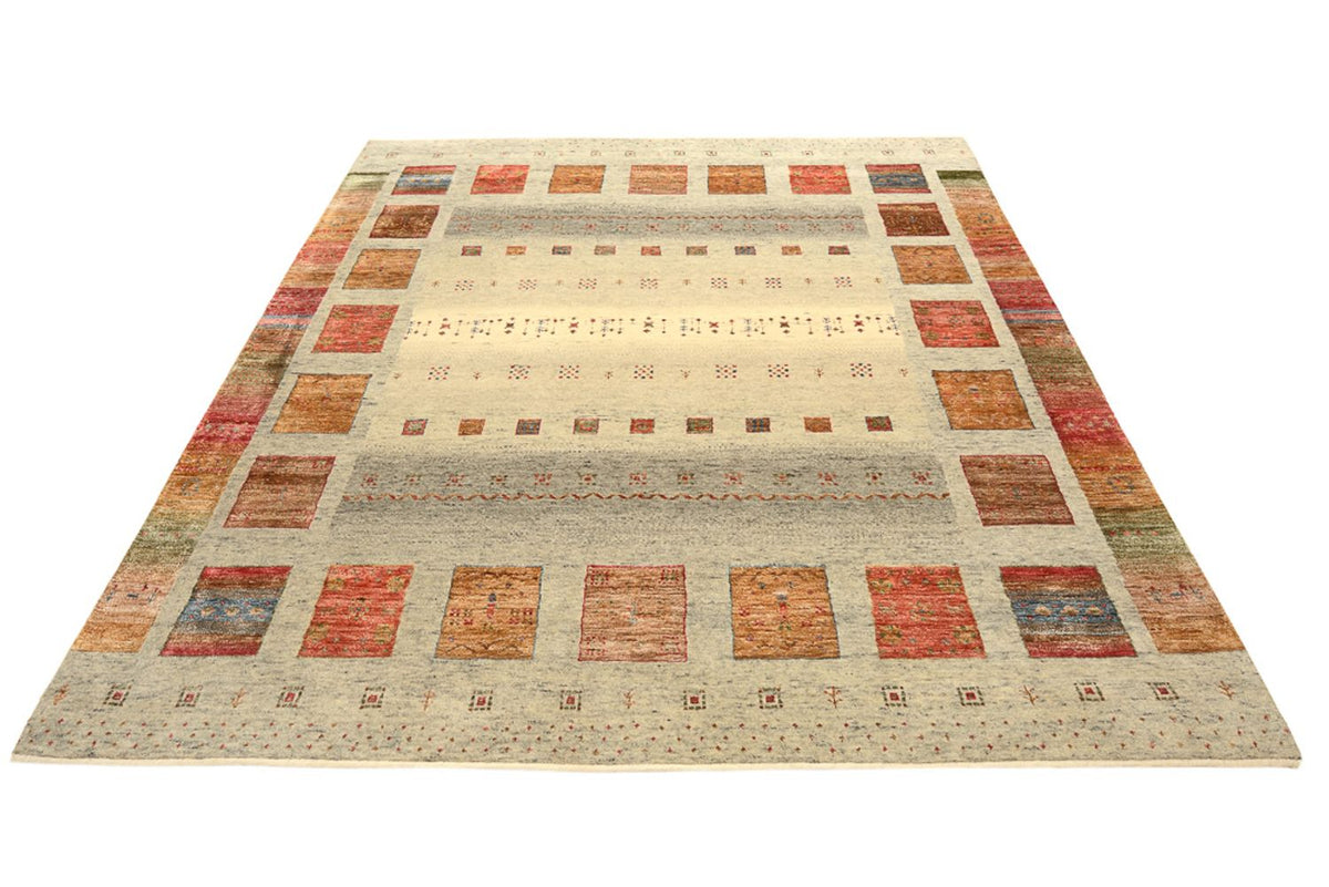 Gabbeh Rug - Loribaft Indus square  - 202 x 199 cm - light beige