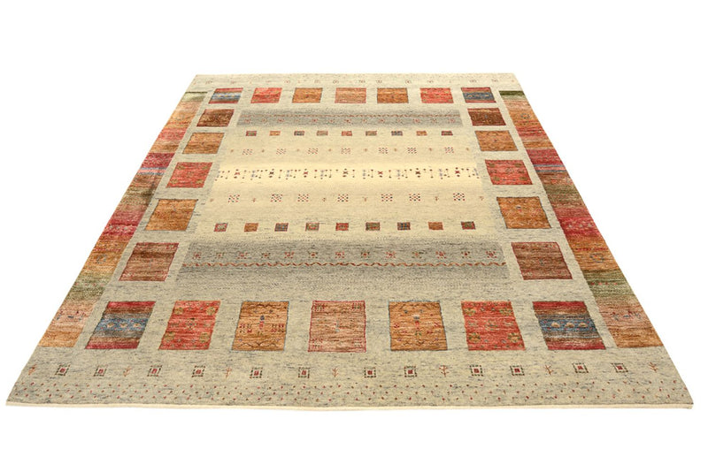 Gabbeh Rug - Loribaft Indus square  - 202 x 199 cm - light beige