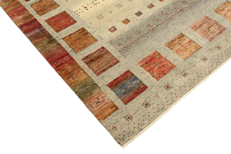 Gabbeh Rug - Loribaft Indus square  - 202 x 199 cm - light beige