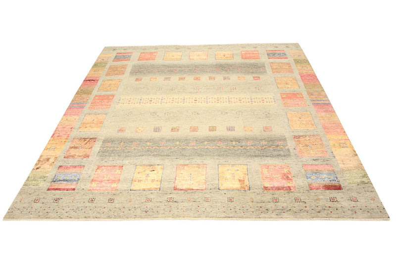 Gabbeh Rug - Loribaft Indus square  - 202 x 199 cm - light beige