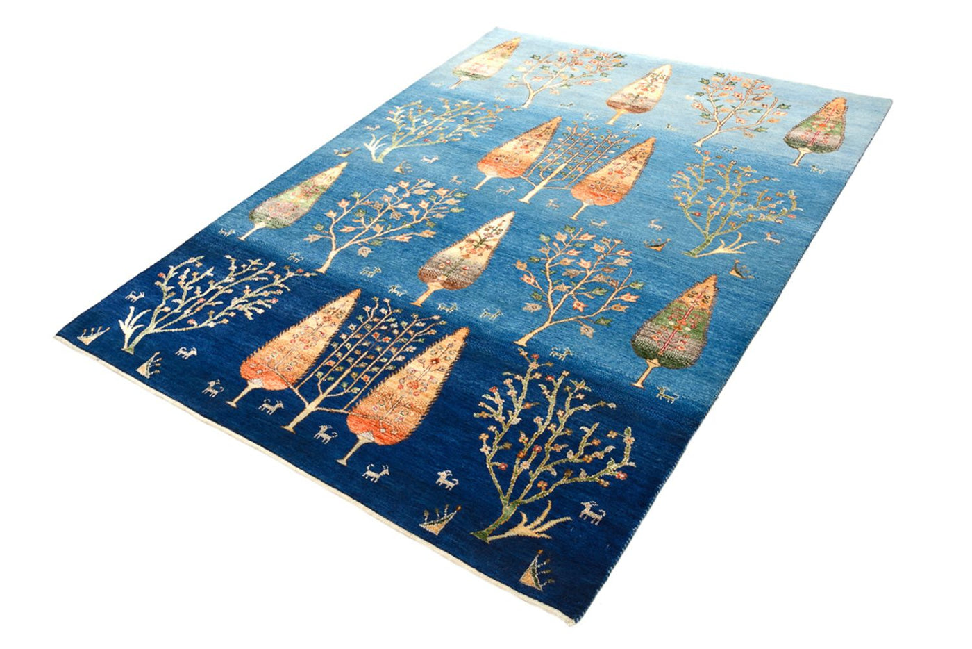 Gabbeh Teppich - Loribaft Indus - 203 x 155 cm - seeblau
