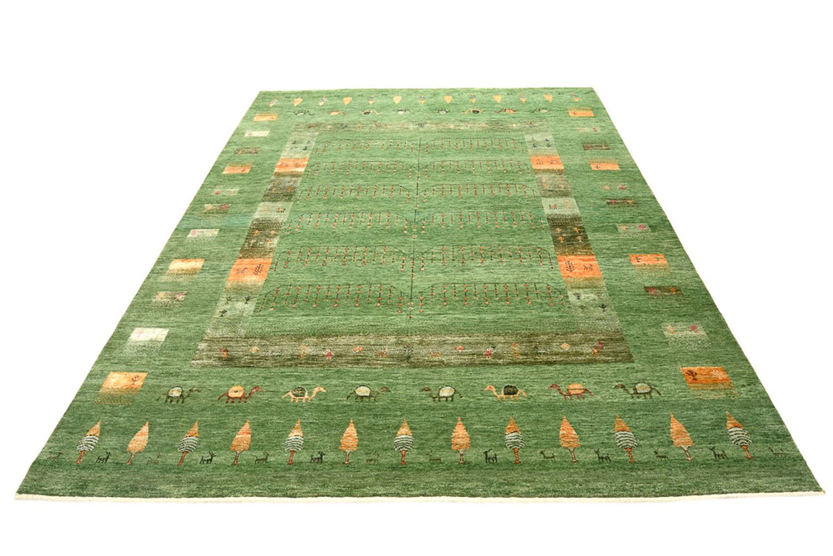 Gabbeh Rug - Loribaft Indus - 246 x 206 cm - green