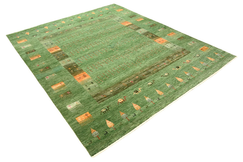 Gabbeh Rug - Loribaft Indus - 246 x 206 cm - green