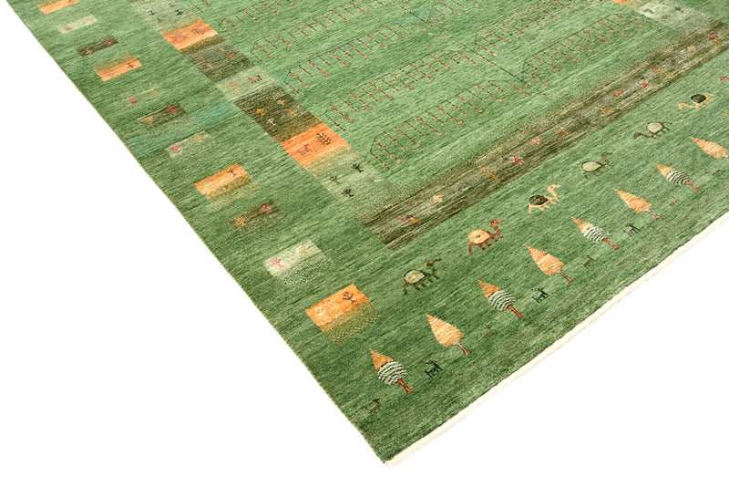 Gabbeh Rug - Loribaft Indus - 246 x 206 cm - green