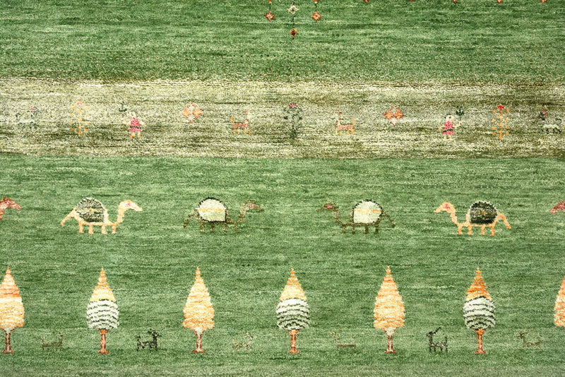 Gabbeh Rug - Loribaft Indus - 246 x 206 cm - green