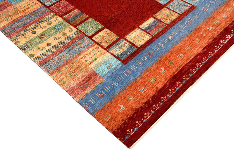 Gabbeh Rug - Loribaft Indus - 199 x 153 cm - red