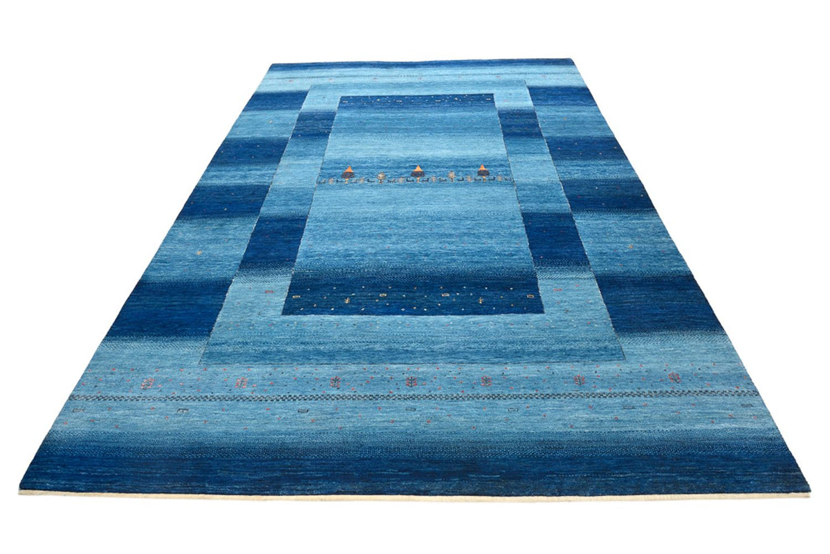 Gabbeh Rug - Loribaft Indus - 294 x 205 cm - sea blue